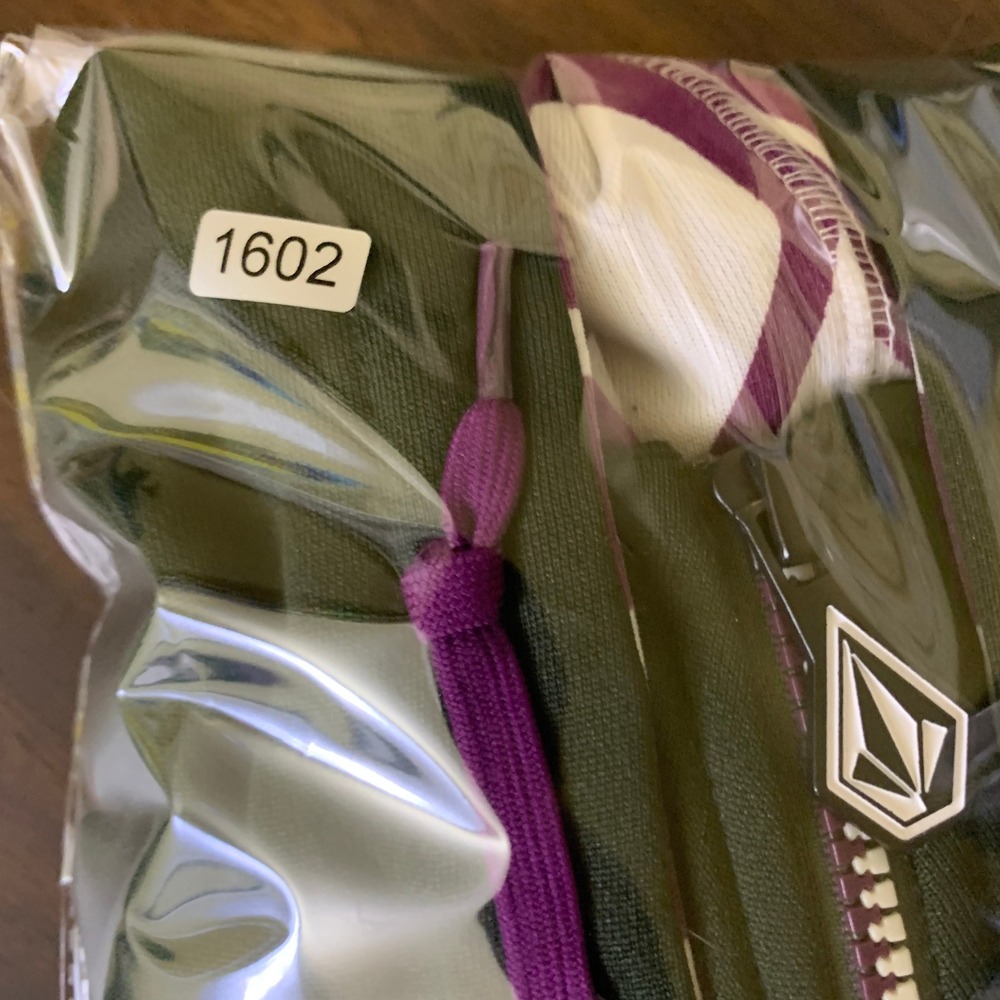 Volcom Vodder Long Hydro Pullover Green Half Zip Hoodie Zebra Print‎ Hood Small - Picture 11 of 11